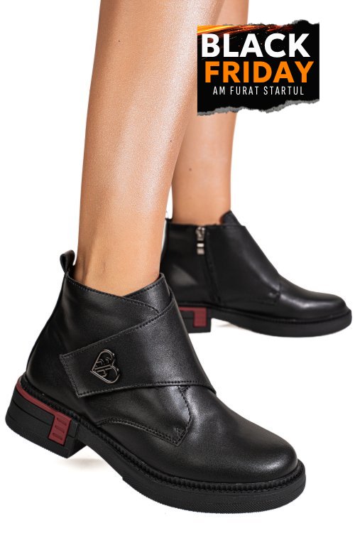 Ghete negre piele naturala ts772693