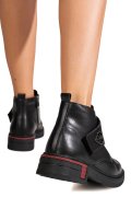GHETE NEGRE PIELE NATURALA TS772693