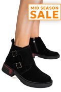 GHETE NEGRE PIELE NATURALA INTOARSA TS772630