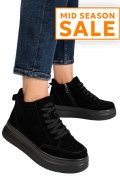 GHETE NEGRE PIELE NATURALA INTOARSA TS777026