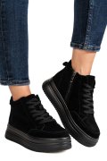 GHETE NEGRE PIELE NATURALA INTOARSA TS777026