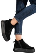 GHETE NEGRE PIELE NATURALA INTOARSA TS777026
