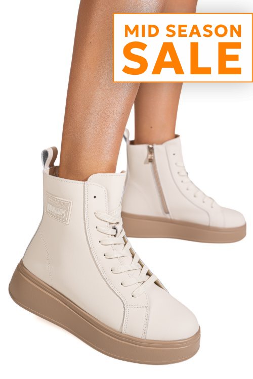 Ghete bej piele naturala f001886