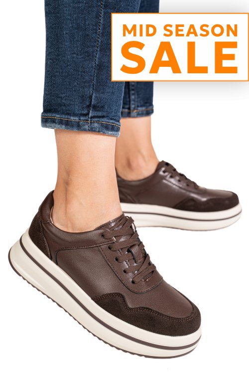 Pantofi sport coffee piele naturala tpc2647