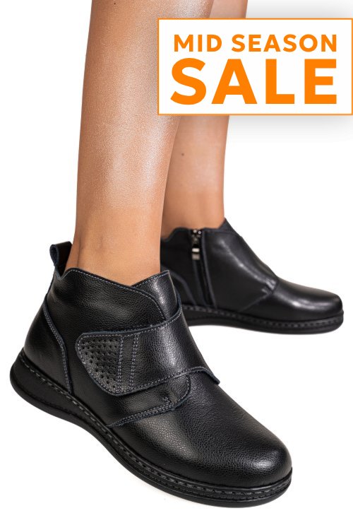 Ghete negre piele naturala xpch041