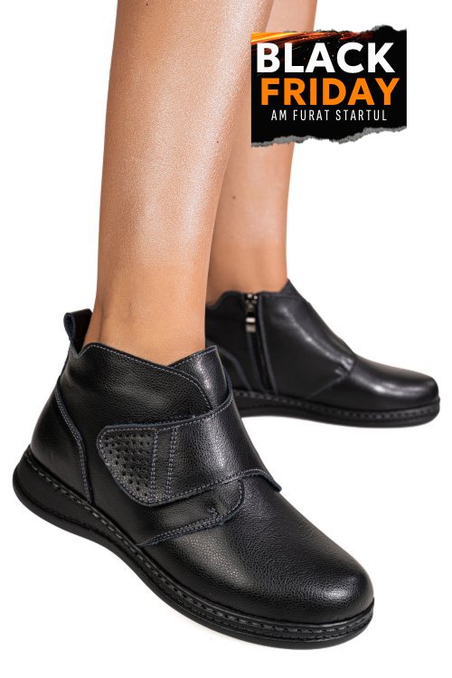 Ghete negre piele naturala xpch041