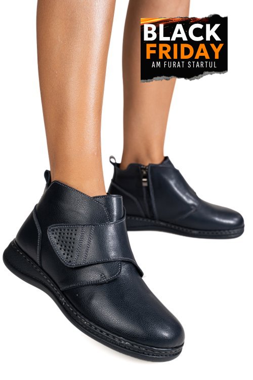 Ghete bleumarin piele naturala xpch041