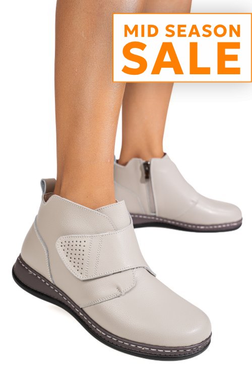 Ghete gri piele naturala xpch041