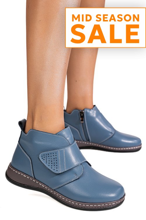 Ghete albastre piele naturala xpch041