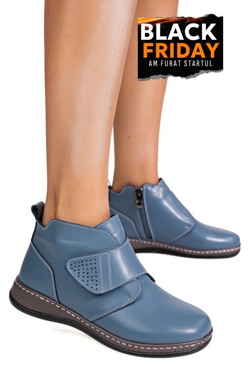 Ghete albastre piele naturala xpch041