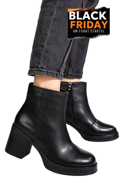 Ghete negre piele naturala rs77839