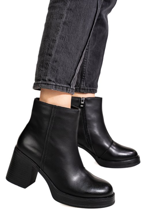 Ghete negre piele naturala rs77839