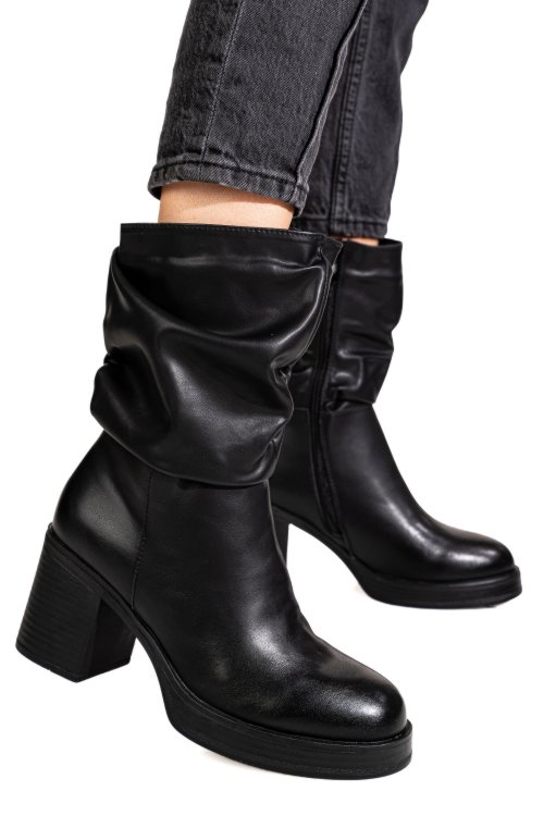 Ghete negre piele naturala rs77838