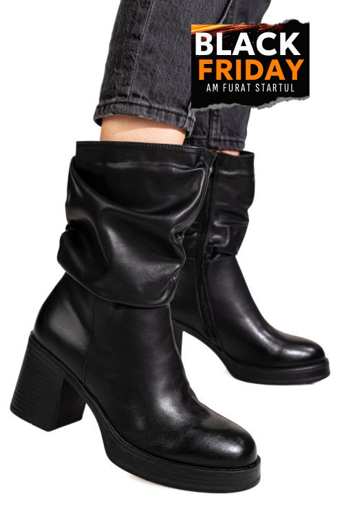 Cizme negre piele naturala rs77838