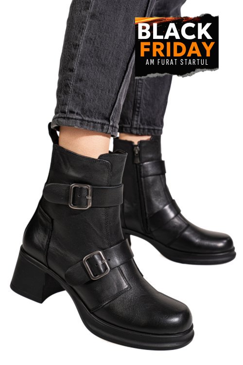 Ghete negre piele naturala 2s7792