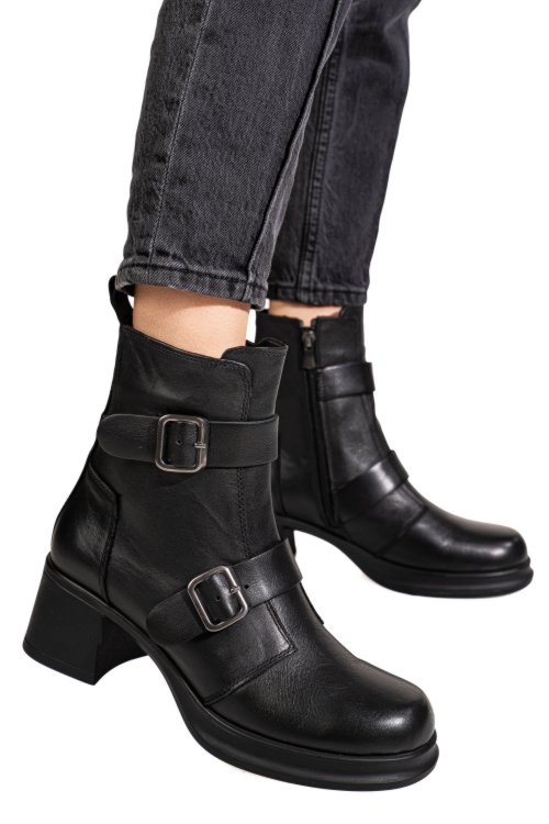 Ghete negre piele naturala 2s7792