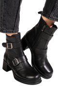 GHETE NEGRE PIELE NATURALA 2S7792