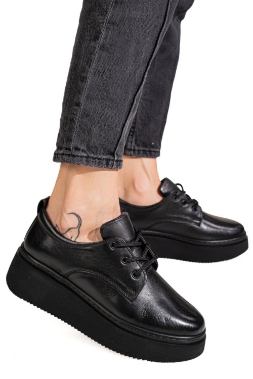 Pantofi negri piele naturala 2s77050amg