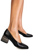 PANTOFI NEGRI COLOR PIELE NATURALA 5S77002-II