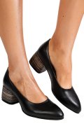 PANTOFI NEGRI COLOR PIELE NATURALA 5S77002-II