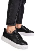 PANTOFI SPORT NEGRI TALPA ALBA PIELE NATURALA 2S7721