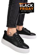 PANTOFI SPORT NEGRI TALPA ALBA PIELE NATURALA 2S7721