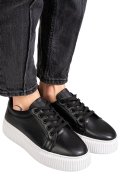 PANTOFI SPORT NEGRI TALPA ALBA PIELE NATURALA 2S7721