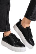 PANTOFI SPORT NEGRI TALPA ALBA PIELE NATURALA 2S7721