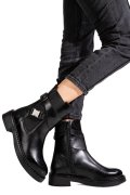GHETE NEGRE PIELE NATURALA TS77IM507