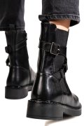 GHETE NEGRE PIELE NATURALA TS77IM507