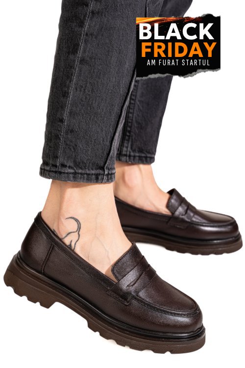 Mocasini maro piele naturala 2s77901