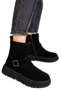 GHETE NEGRE PIELE NATURALA INTOARSA TS772603