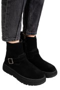 GHETE NEGRE PIELE NATURALA INTOARSA TS772603