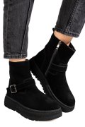 GHETE NEGRE PIELE NATURALA INTOARSA TS772603