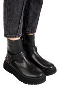GHETE NEGRE PIELE NATURALA TS772603