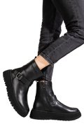 GHETE NEGRE PIELE NATURALA TS772603