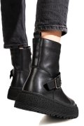 GHETE NEGRE PIELE NATURALA TS772603