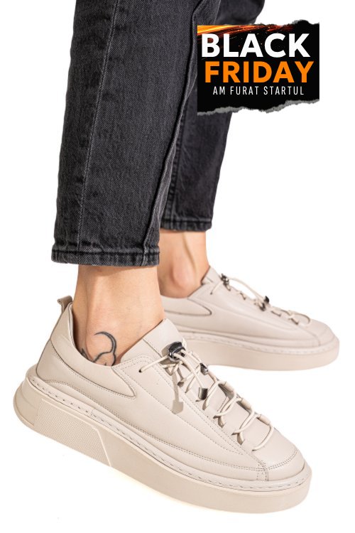 Pantofi sport bej piele naturala 2s77322