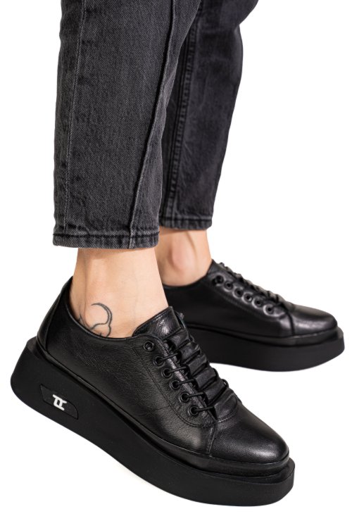 Pantofi negri piele naturala 2s77046