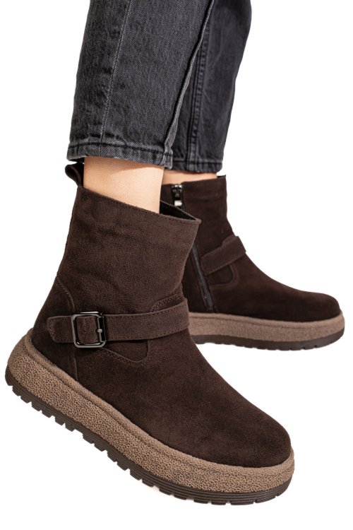 Ghete coffee piele naturala intoarsa ts772603
