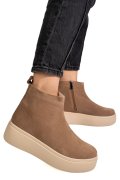GHETE KHAKI PIELE NATURALA INTOARSA TS777027