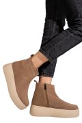 GHETE KHAKI PIELE NATURALA INTOARSA TS777027