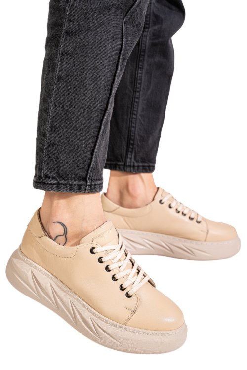 Pantofi sport bej piele naturala 2s77056