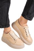 PANTOFI SPORT BEJ PIELE NATURALA 2S77056