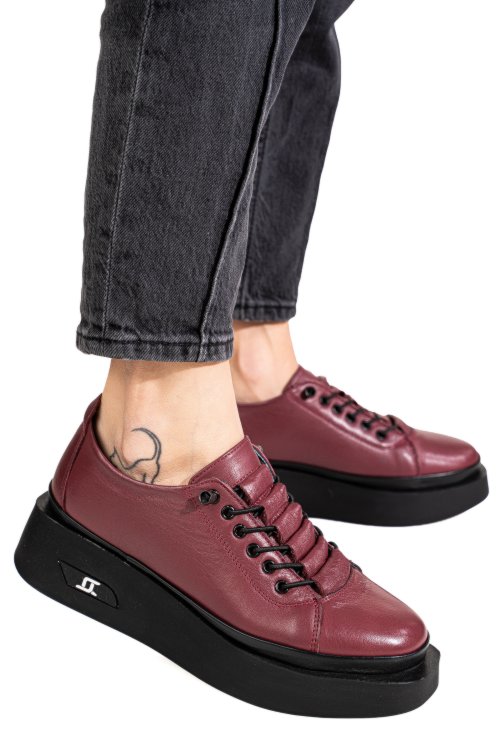 Pantofi bordo piele naturala 2s77046