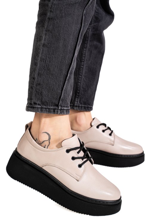 Pantofi gri piele naturala 2s77050amg