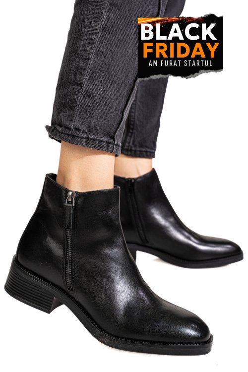 Ghete negre piele naturala vb224202