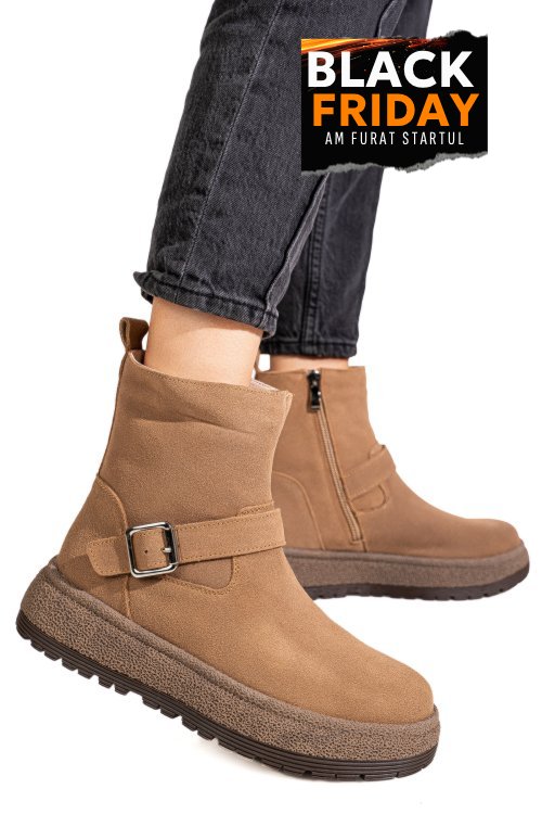 Ghete khaki piele naturala intoarsa ts772603