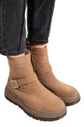 GHETE KHAKI PIELE NATURALA INTOARSA TS772603