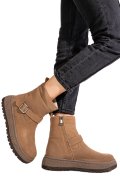 GHETE KHAKI PIELE NATURALA INTOARSA TS772603